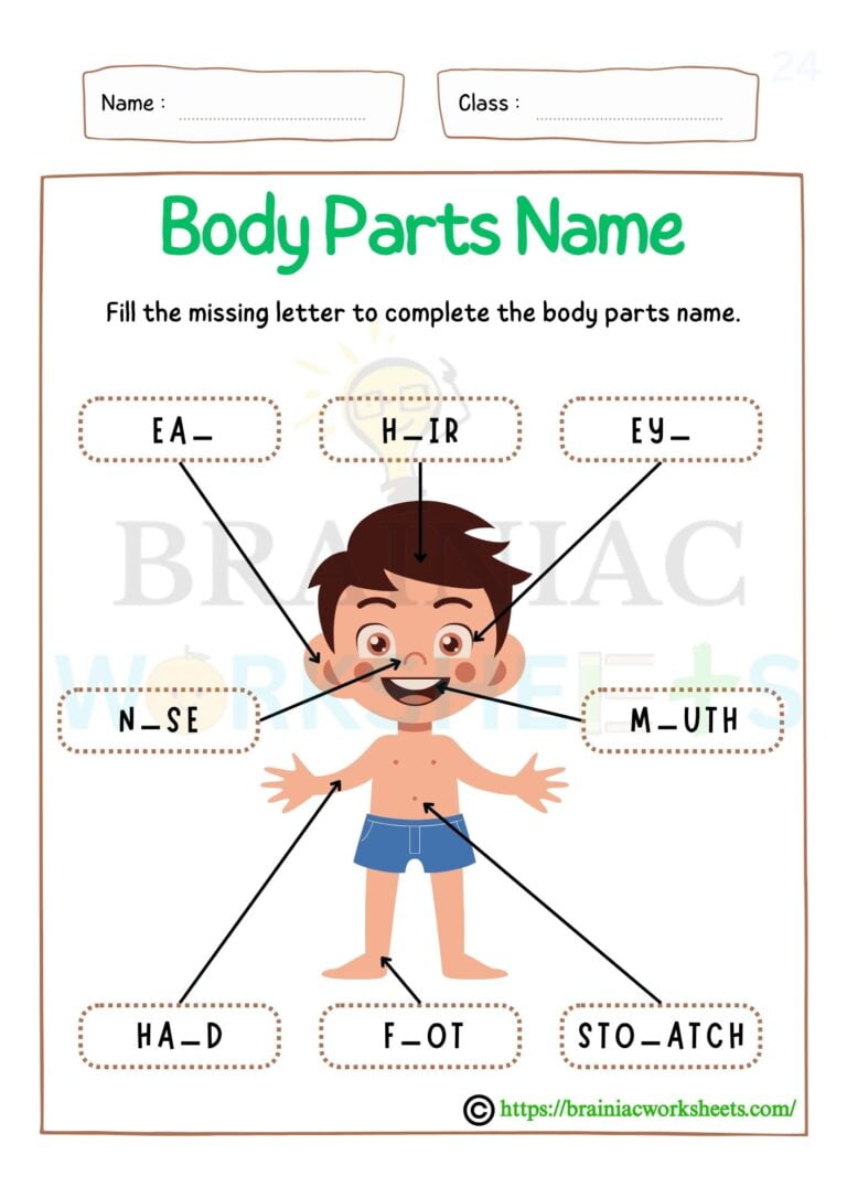Body Parts Name Lkg EVS Worksheet Brainiac Worksheets Body Parts Name Lkg EVS Worksheet Brainiac Worksheets
