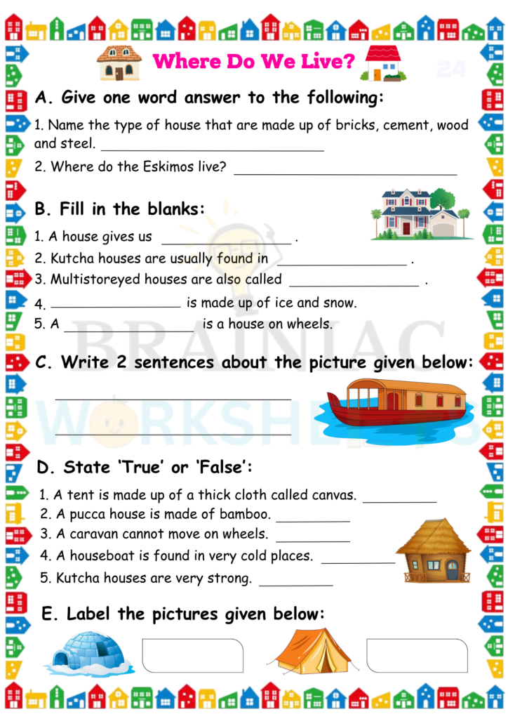 class 2 evs worksheet