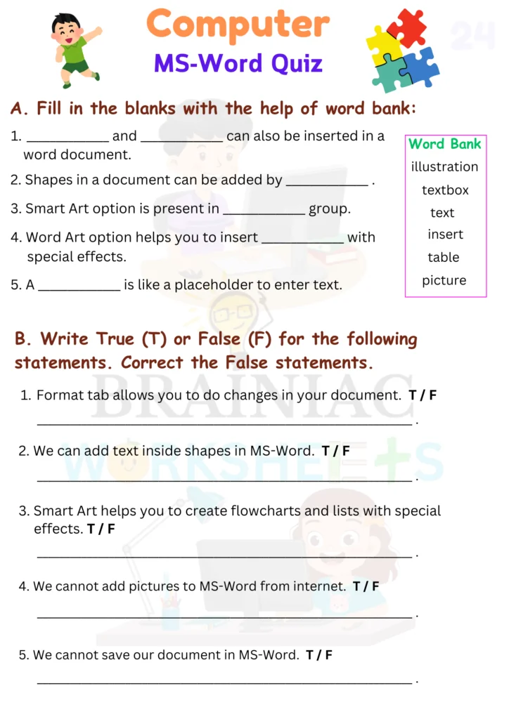 Worksheet Works Word
