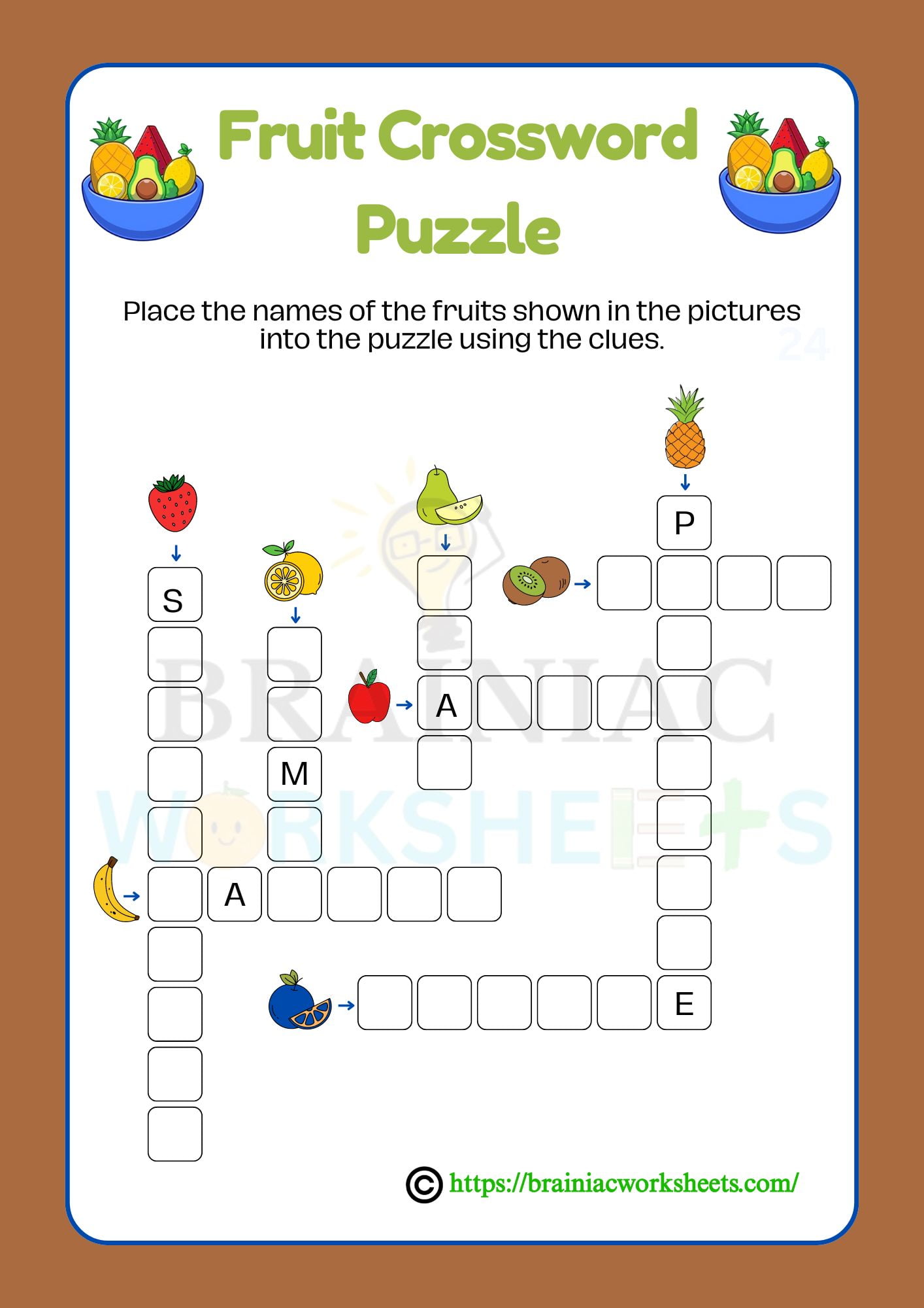 Fruit Crossword Puzzle Class 1 Worksheet Brainiac Worksheets Fruit Crossword Puzzle Class 1 Worksheet Brainiac Worksheets