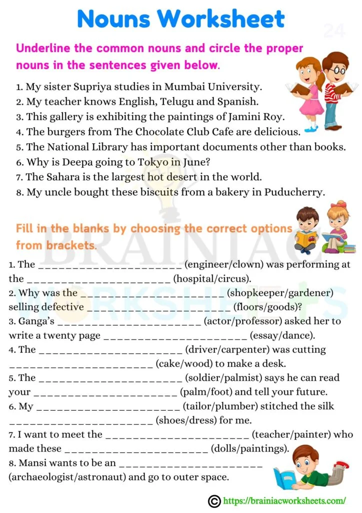 class 5 english grammar worksheet