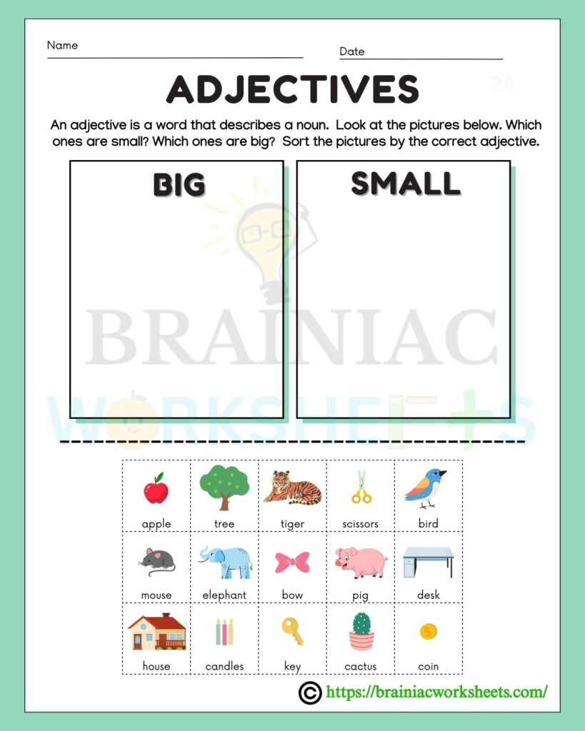 ukg english worksheet