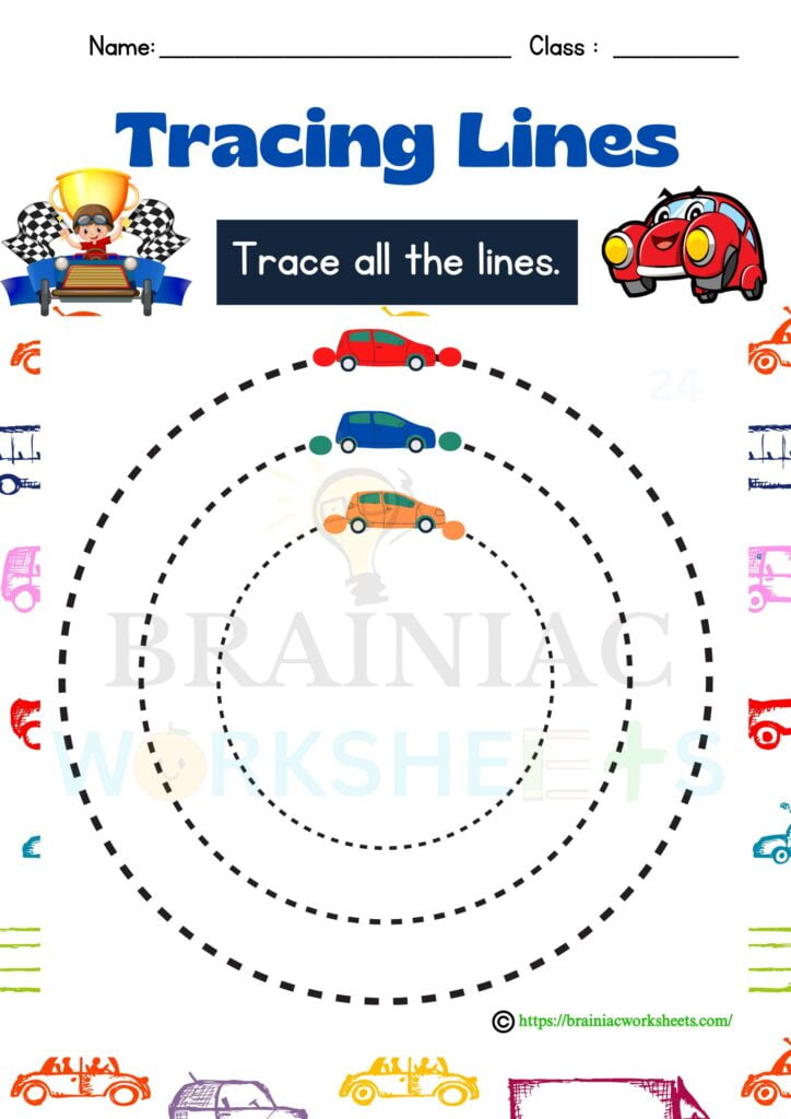 tracing lines lkg worksheet
