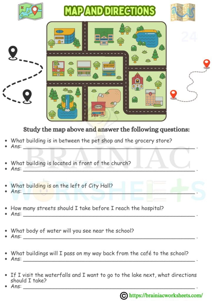 map worksheet for class 5