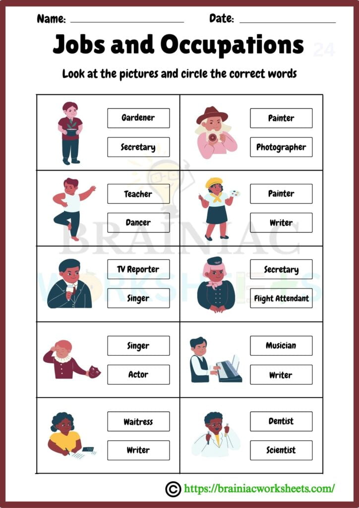 class 1 gk worksheet