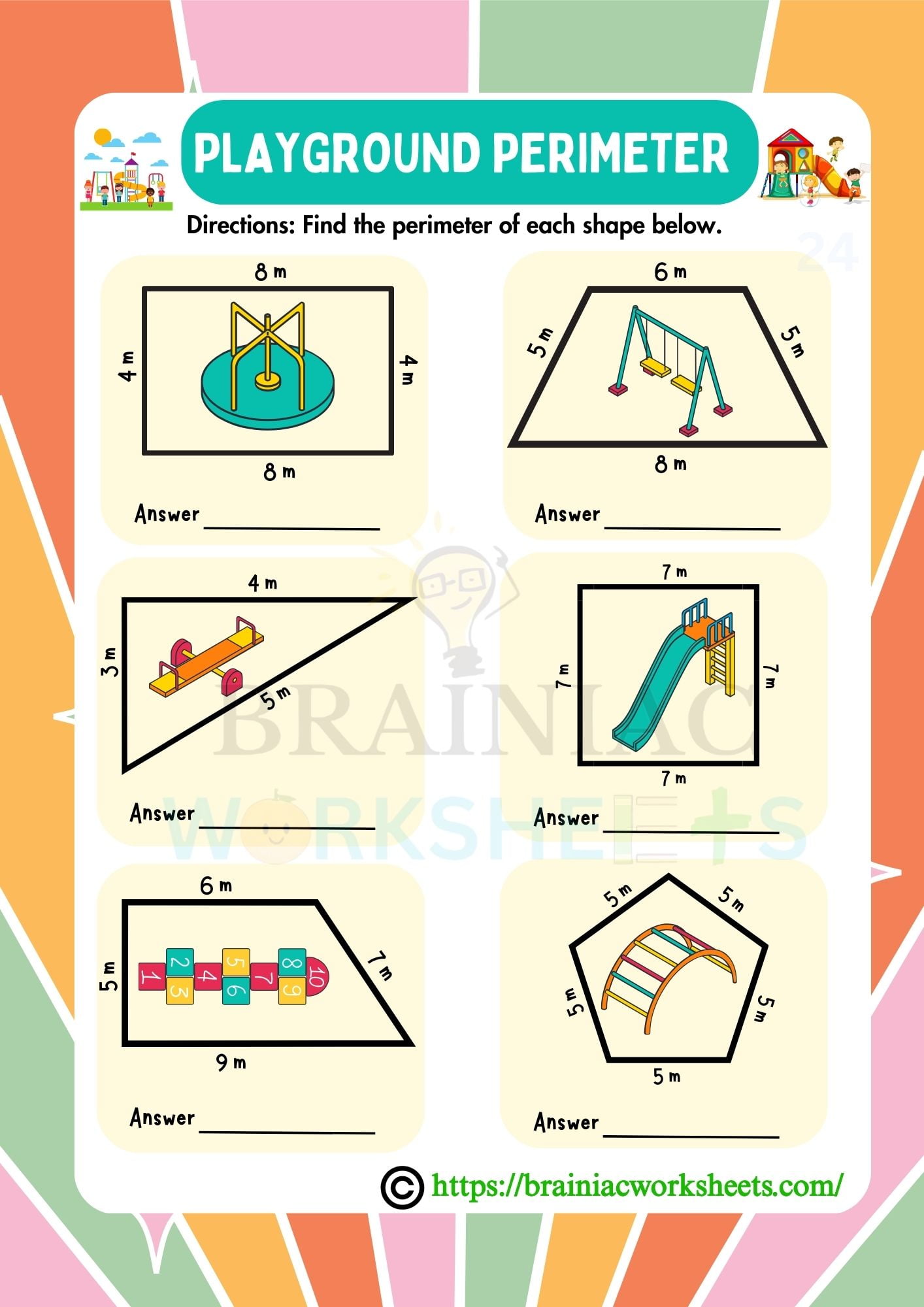 Shapes Perimeter Class 4 Maths Worksheet - Brainiac Worksheets