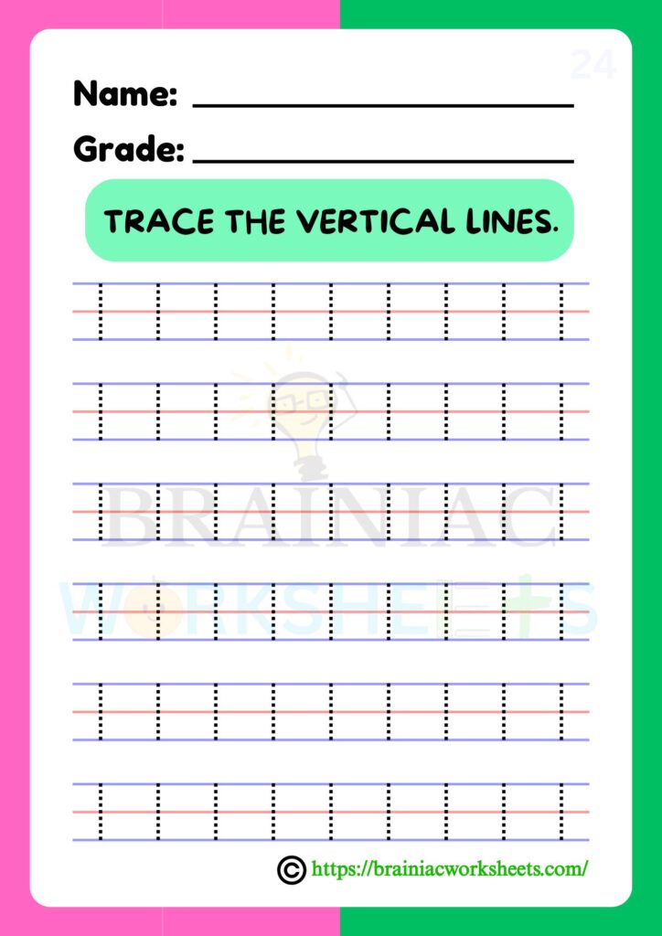 standing line tracing worksheet
