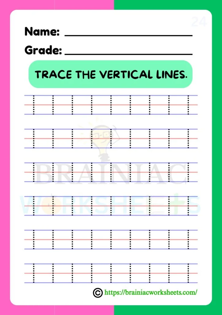 standing line tracing worksheet