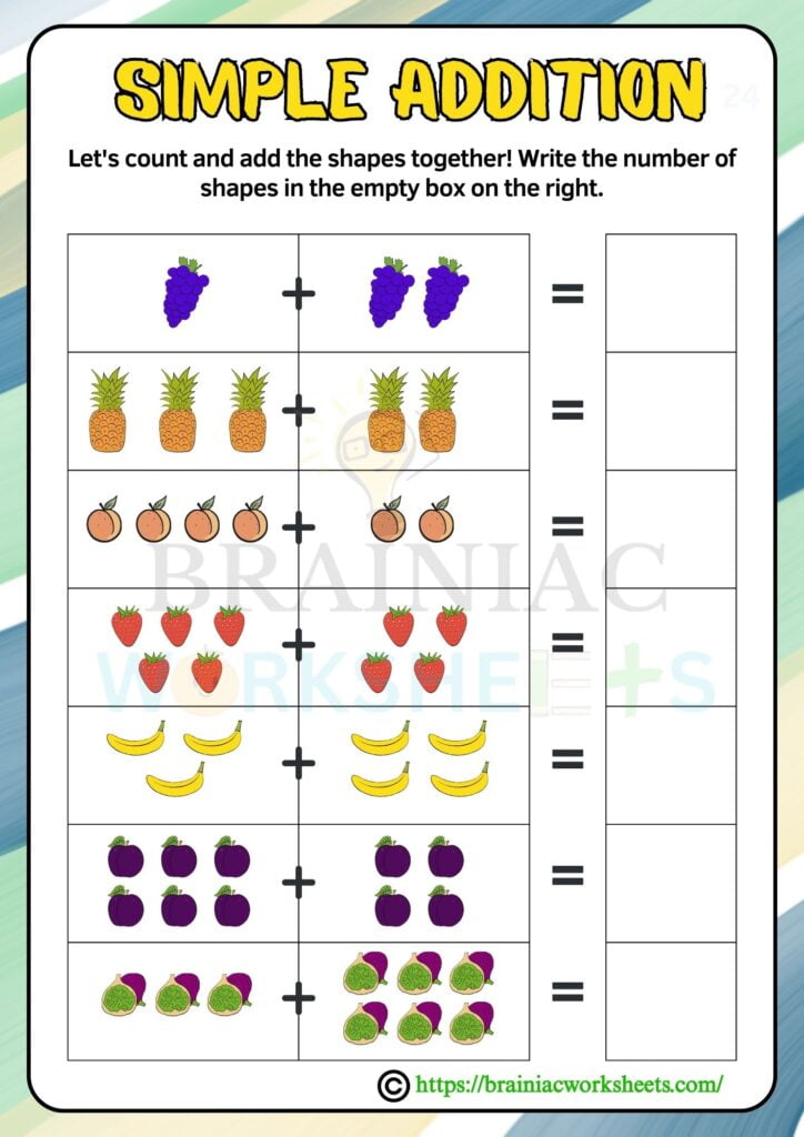 maths worksheet for class 1