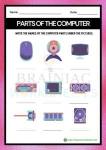 Identification Of The Parts of Computer Worksheet For Class 2 ...
