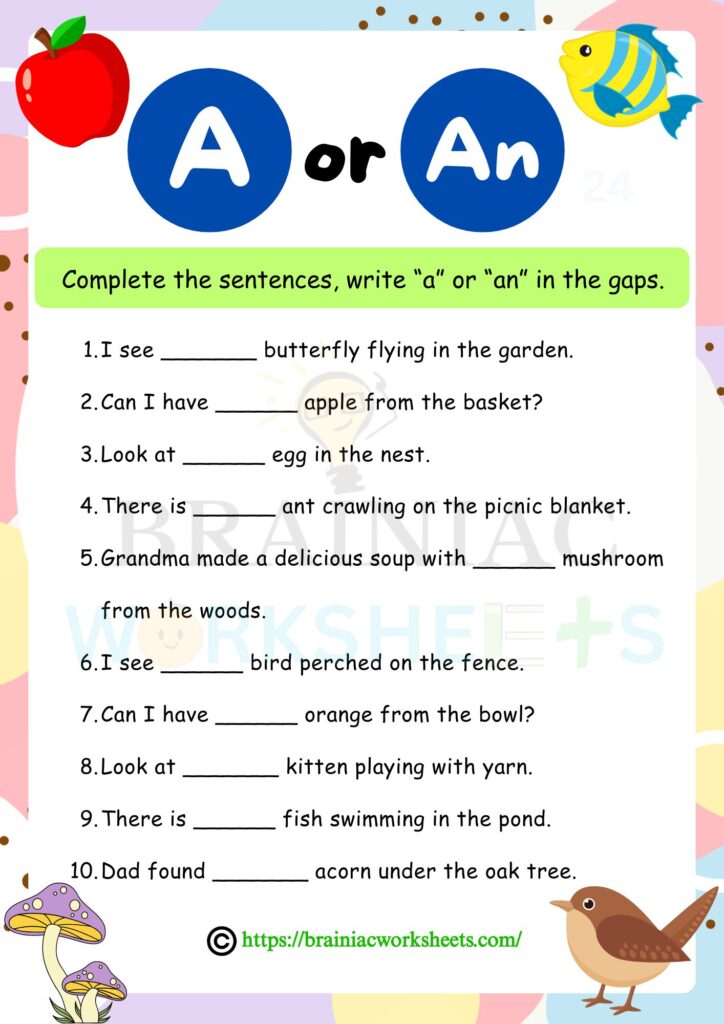 english worksheet for class 1