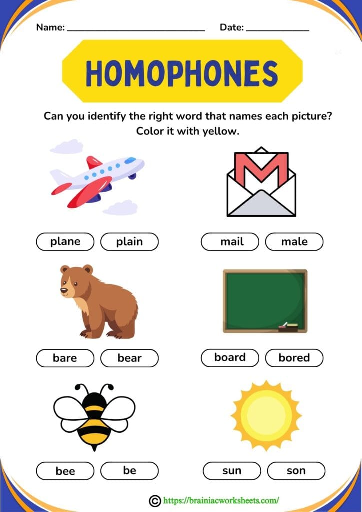 english worksheet for class 1