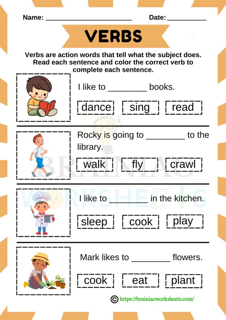 english worksheet for class 2
