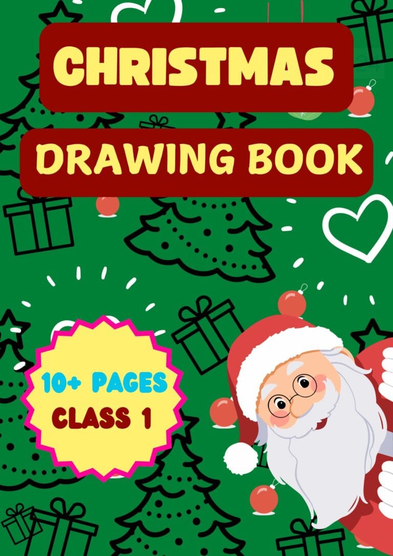 christmas drawing and coloring book for class 1