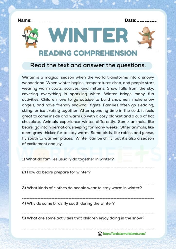 english worksheet for class 5