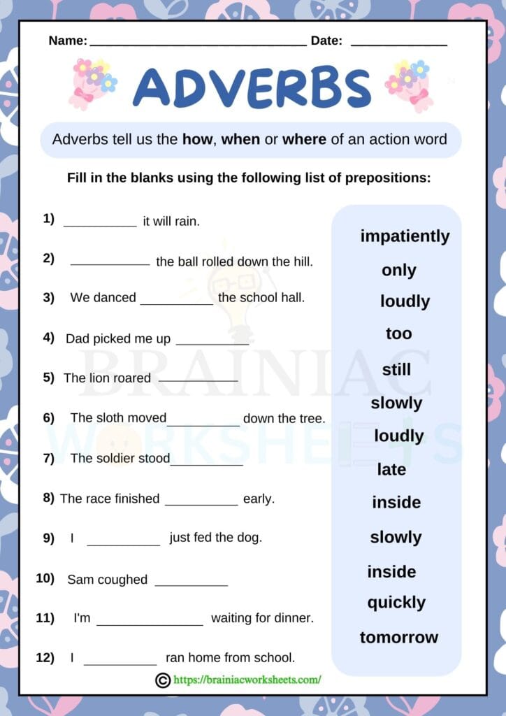 english worksheet for class 4