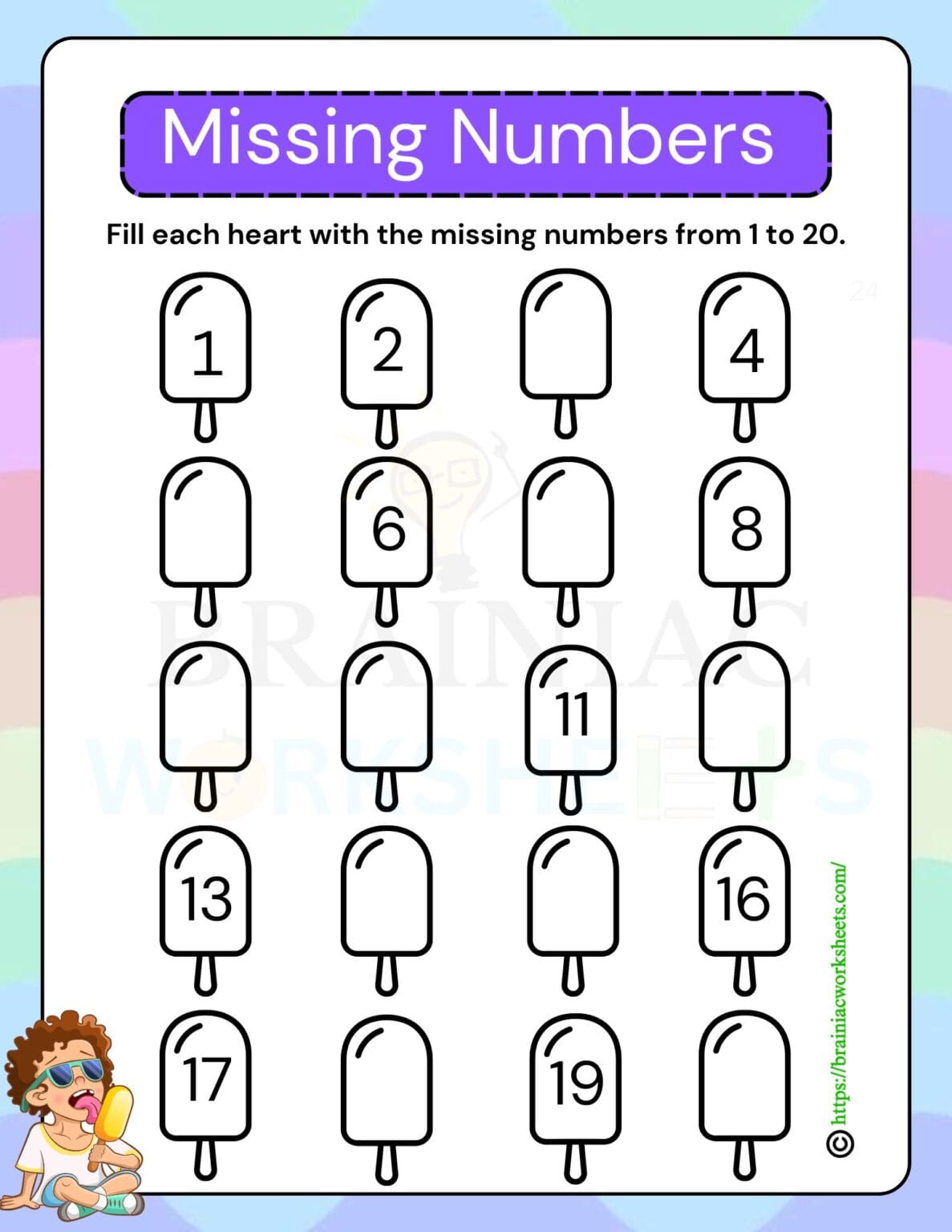 Missing Numbers 1 To 20 Ukg Maths Worksheet Brainiac Worksheets Missing Numbers 1 To 20 Ukg Maths Worksheet Brainiac Worksheets