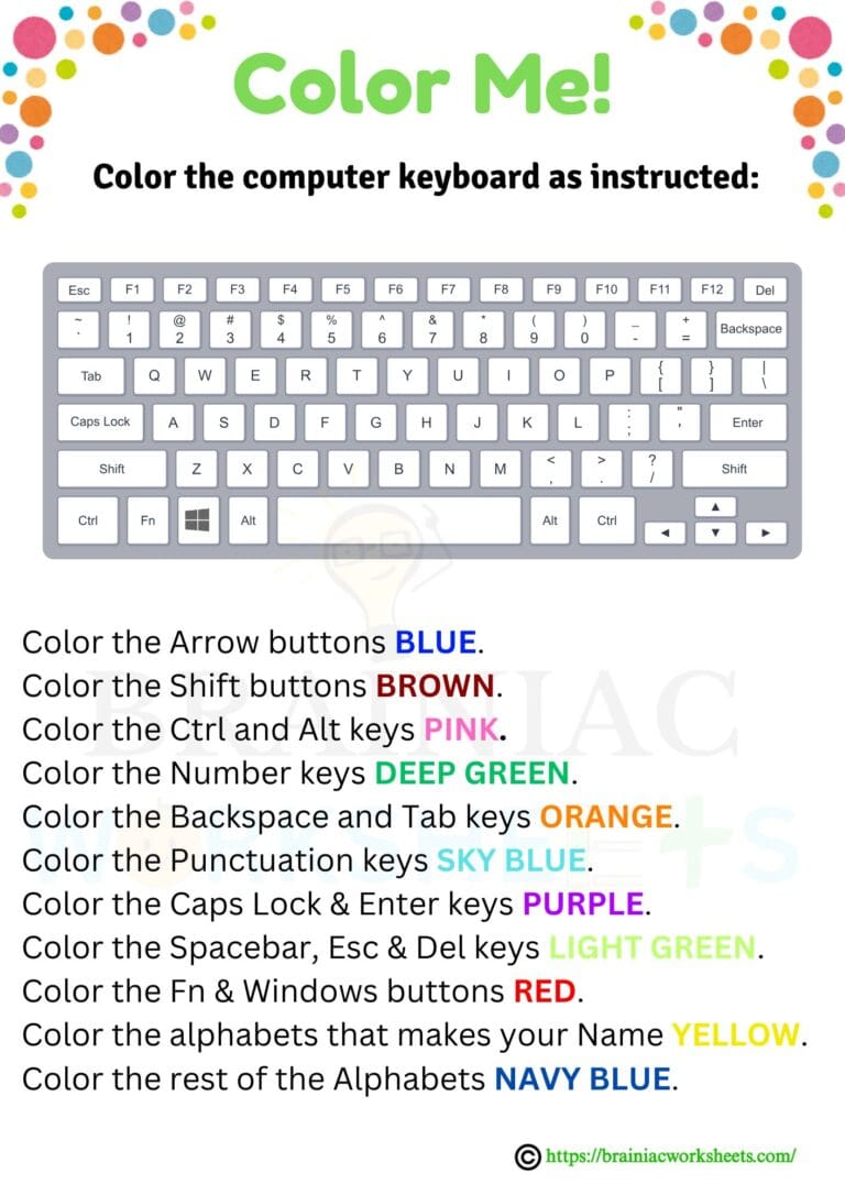 computer worksheet for class 2