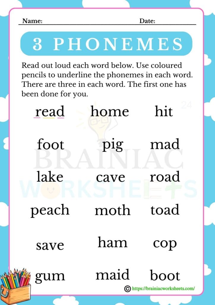 english worksheet for class 1
