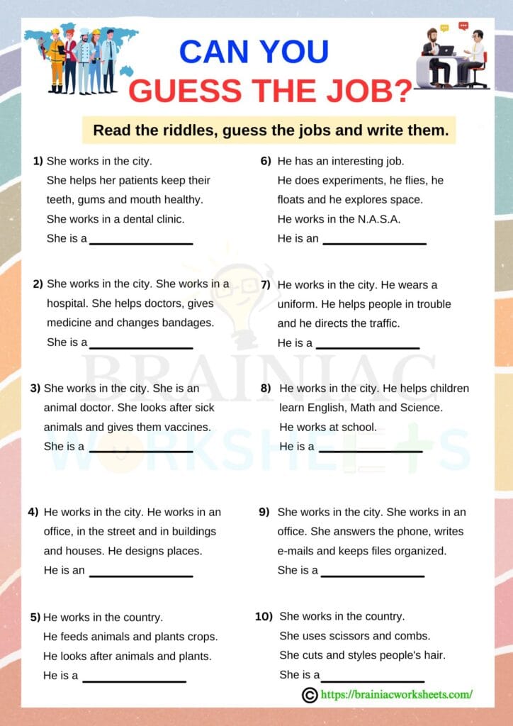 english worksheet for class 2