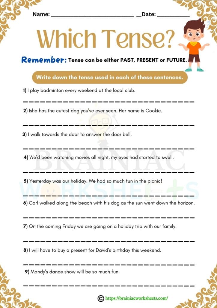 english worksheet for class 3
