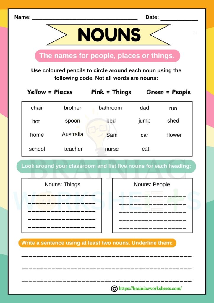 english worksheet for class 2