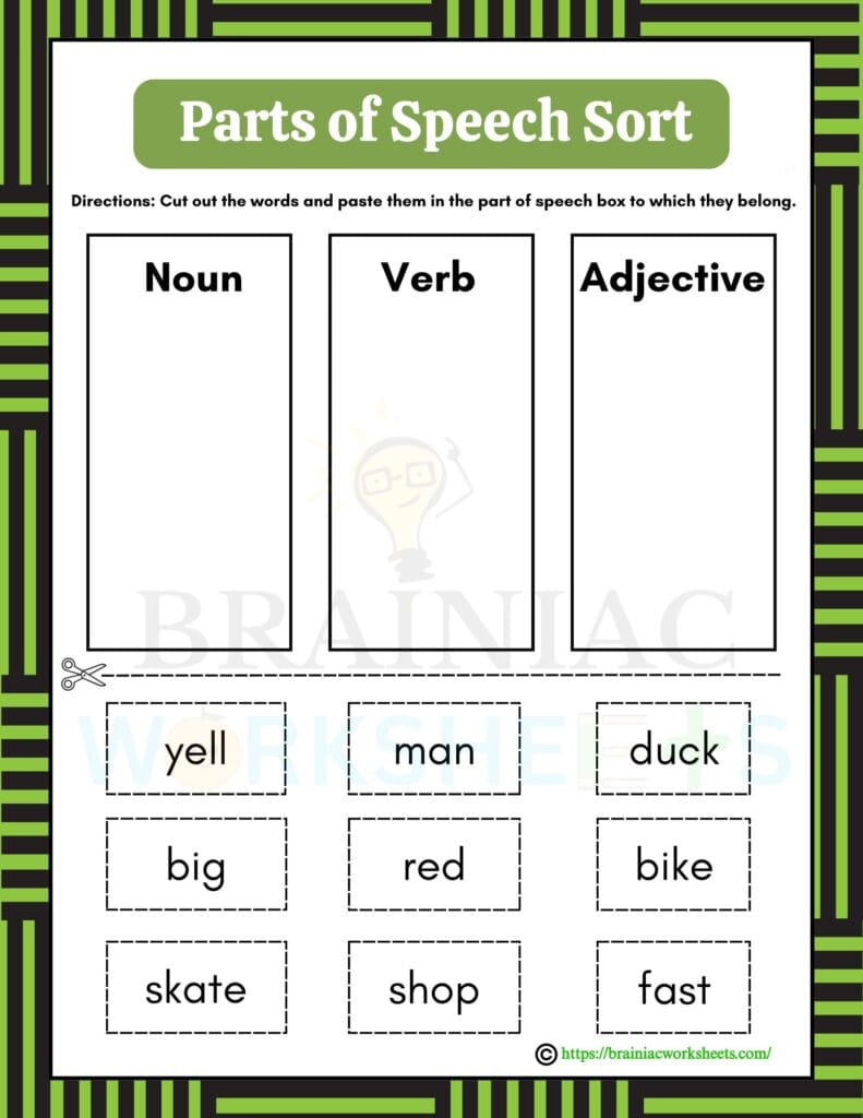 english worksheet for class 1