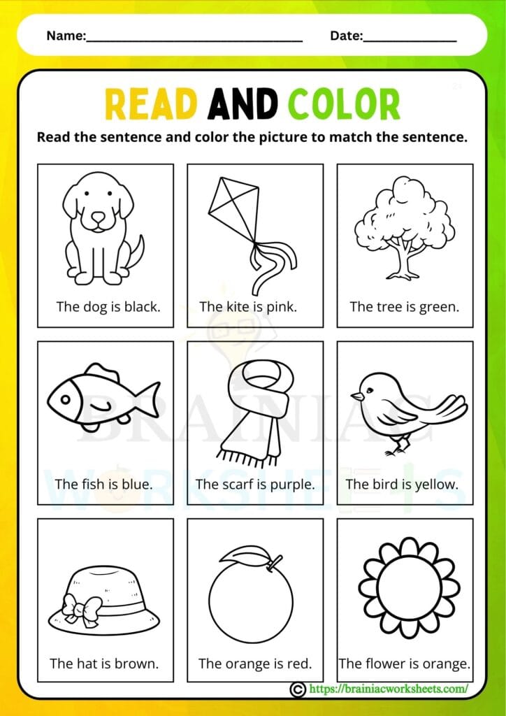 english worksheet for class 1