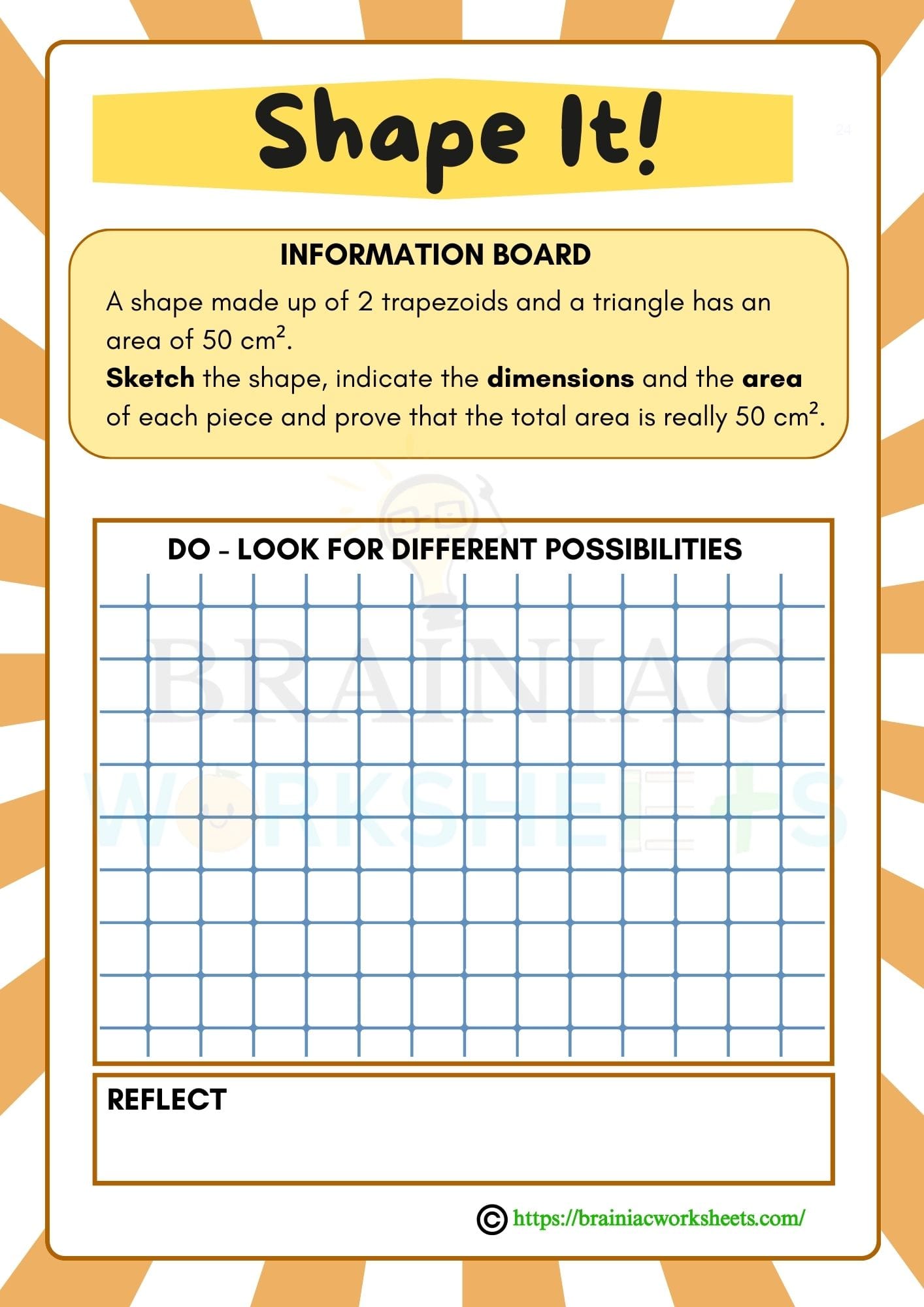 Shapes Area Measurement Task Maths Worksheet For Class 5 Brainiac Shapes area measurement task maths worksheet for class 5 brainiac