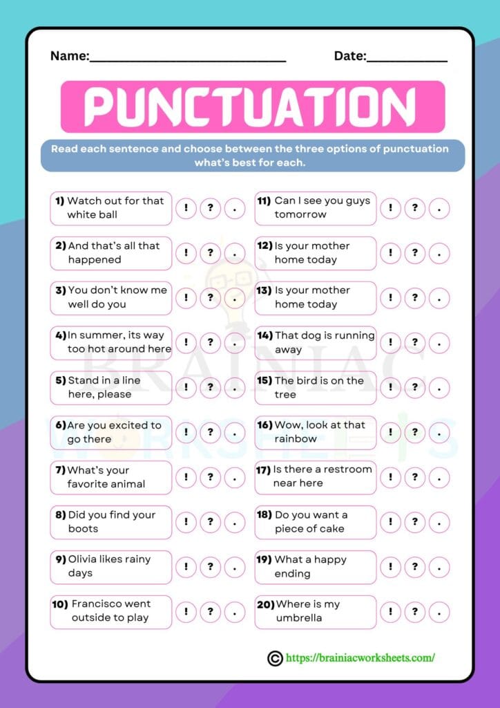 english worksheet for class 2