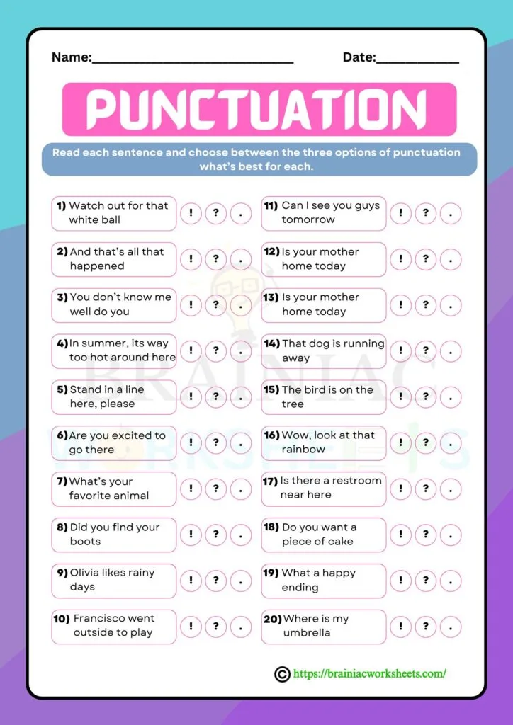 english worksheet for class 2
