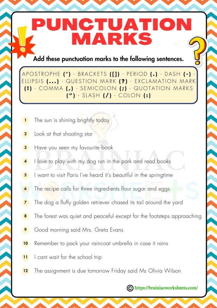 english worksheet for class 4
