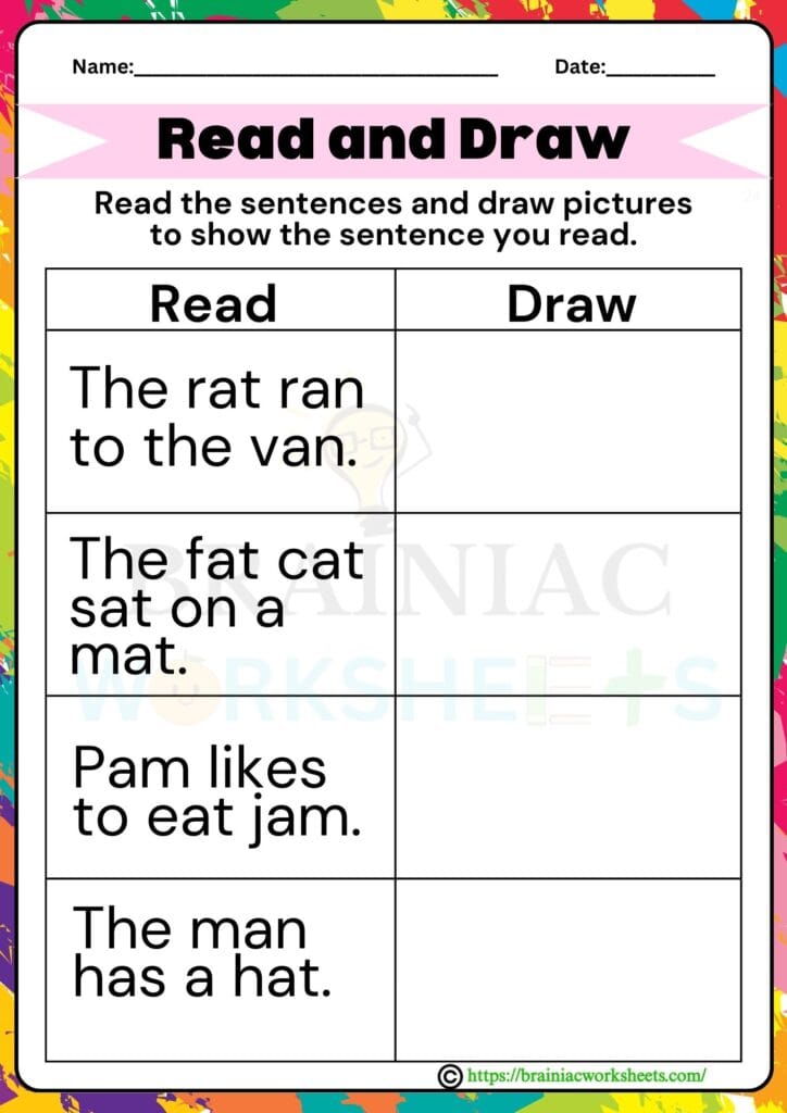 english worksheet for class 1