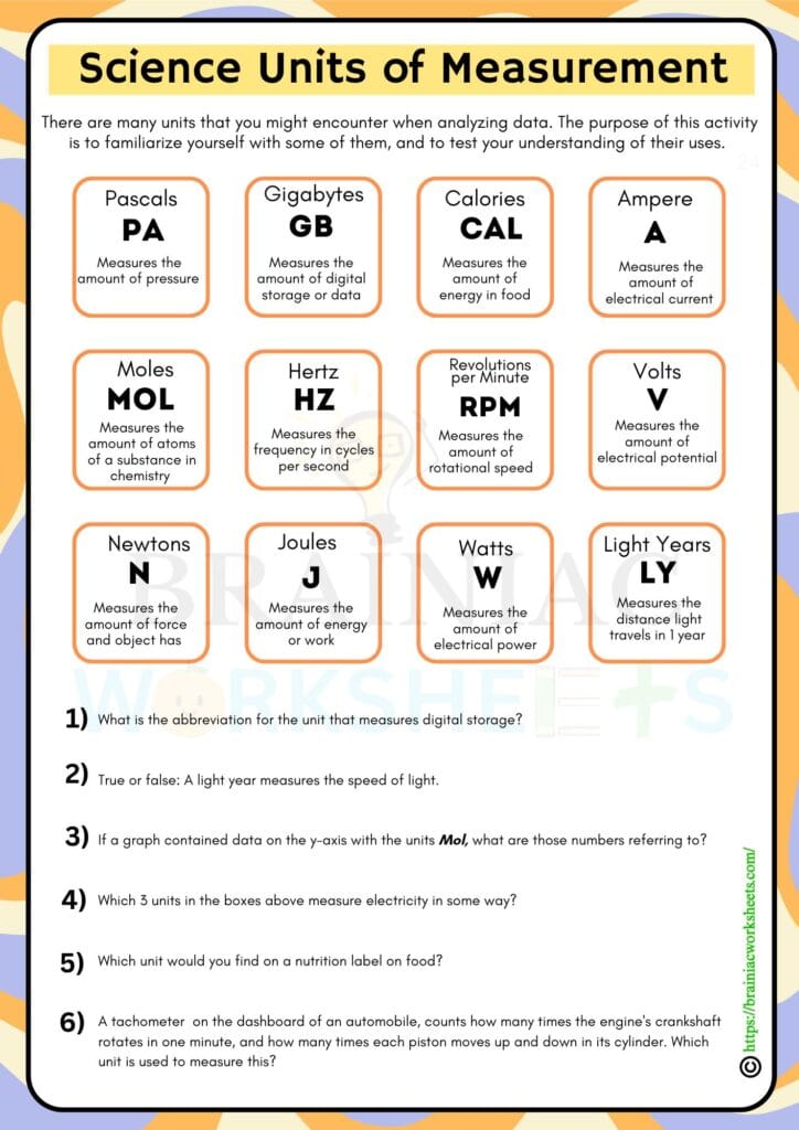 science worksheet for class 5