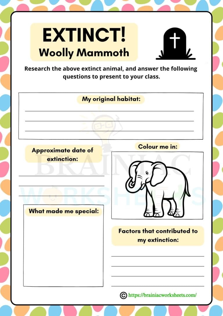 GK worksheet for class 5