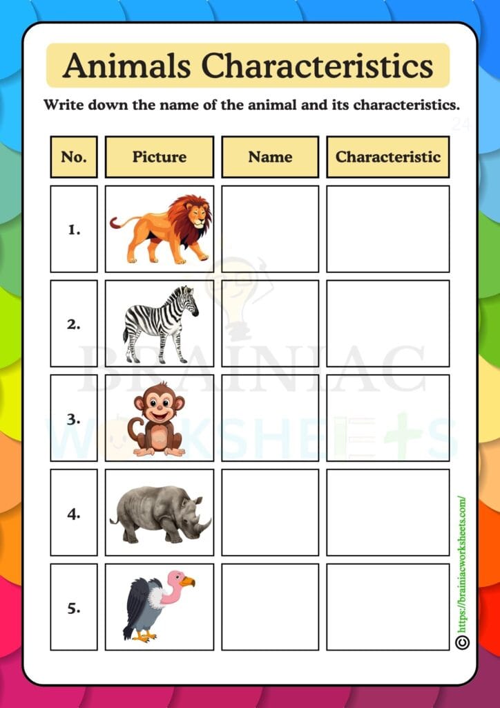 science worksheet for class 1