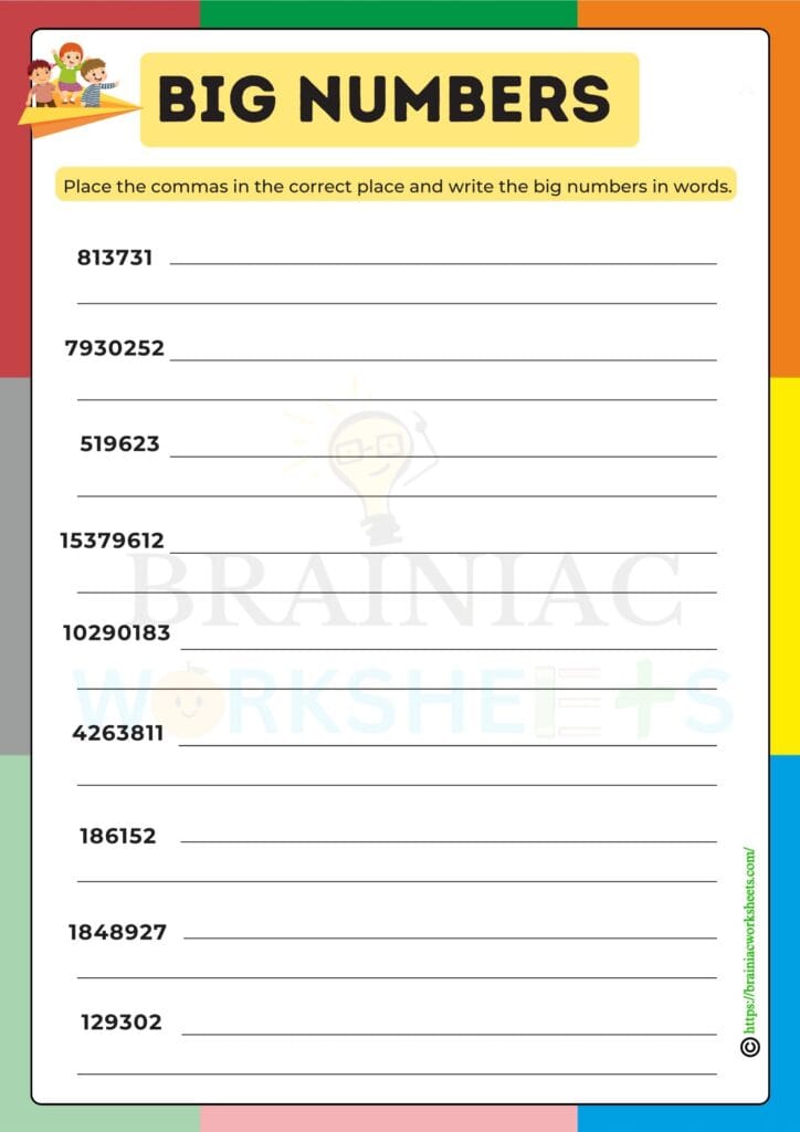 maths worksheet for class 2