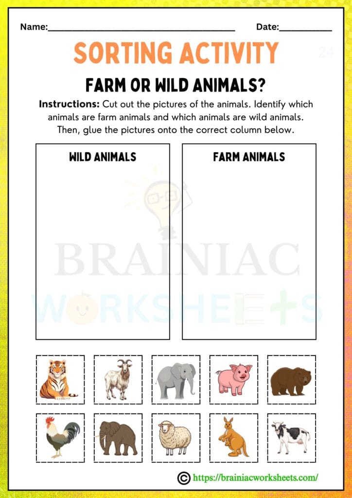 science worksheet for class 1