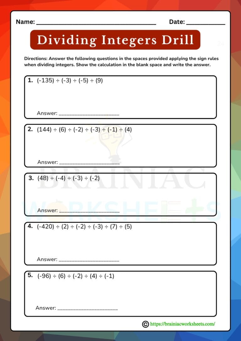 maths worksheet for class 5