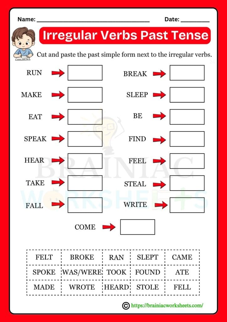 English worksheet for class 1