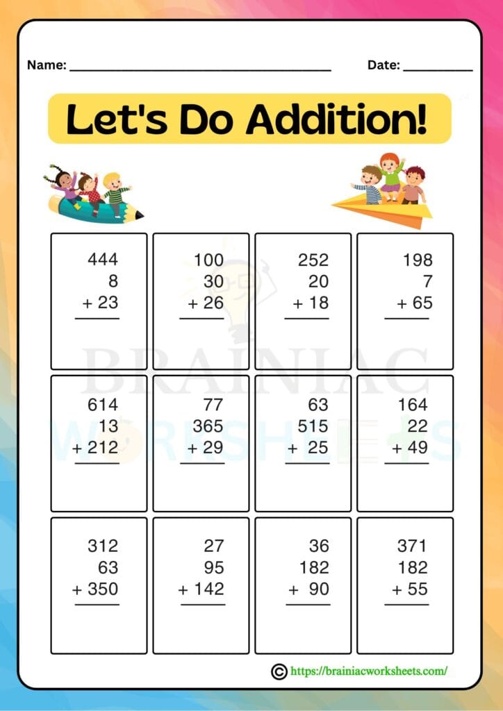 maths worksheet for class 3