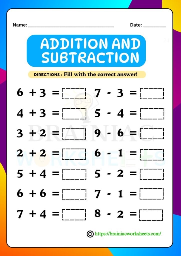 maths worksheet for class 1