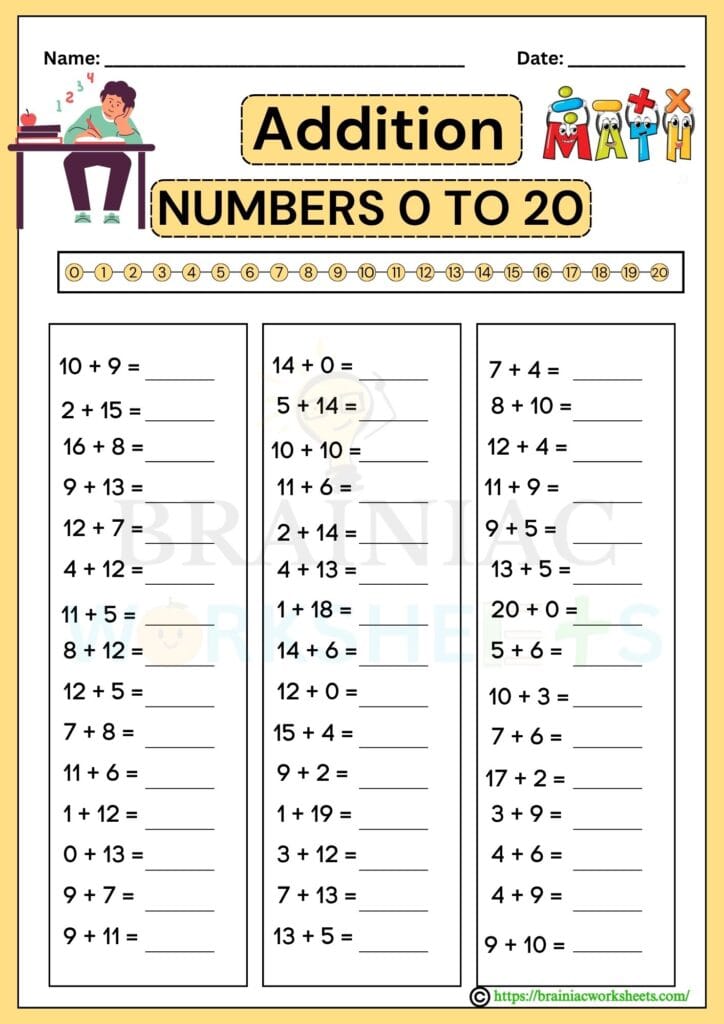 maths worksheet for class 1