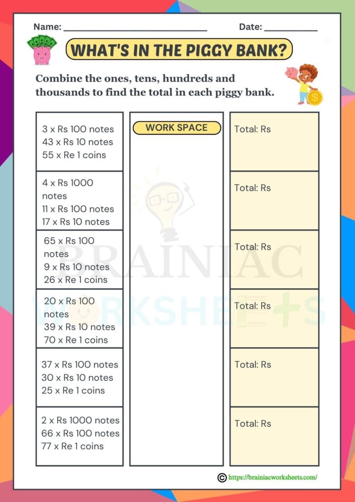 maths worksheet for class 4