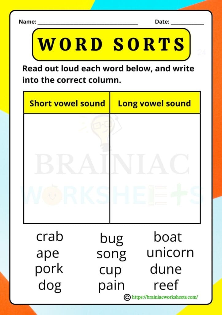 ukg English worksheet