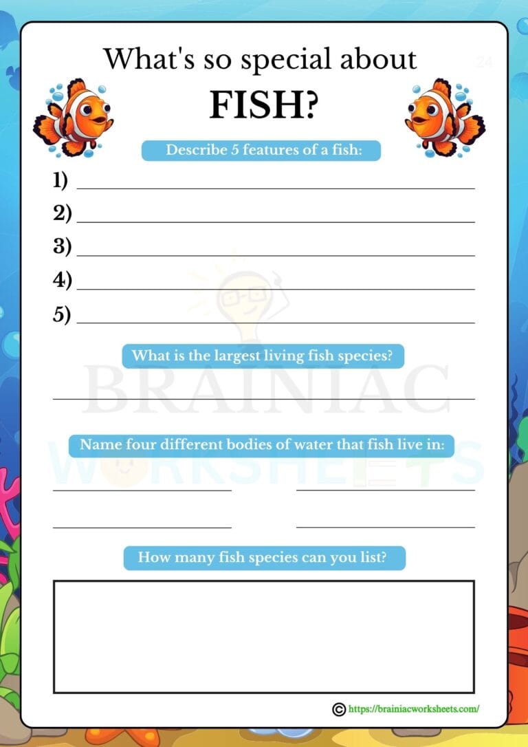 GK worksheet for class 5