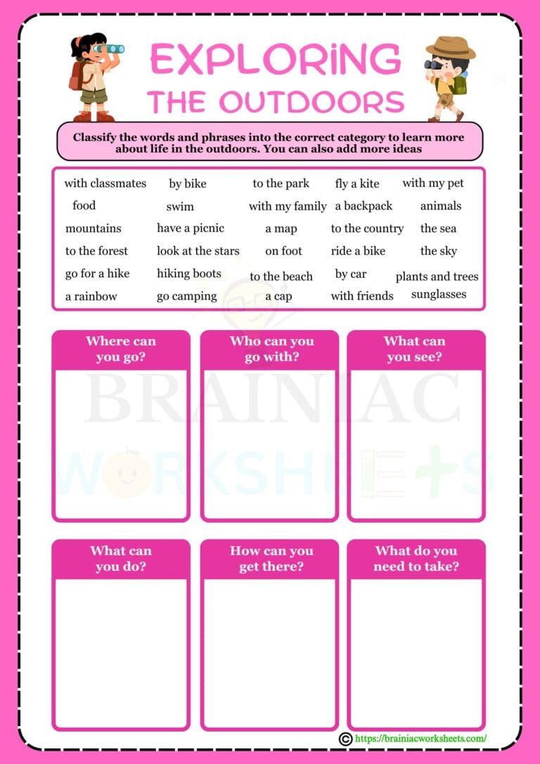 English worksheet for class 2