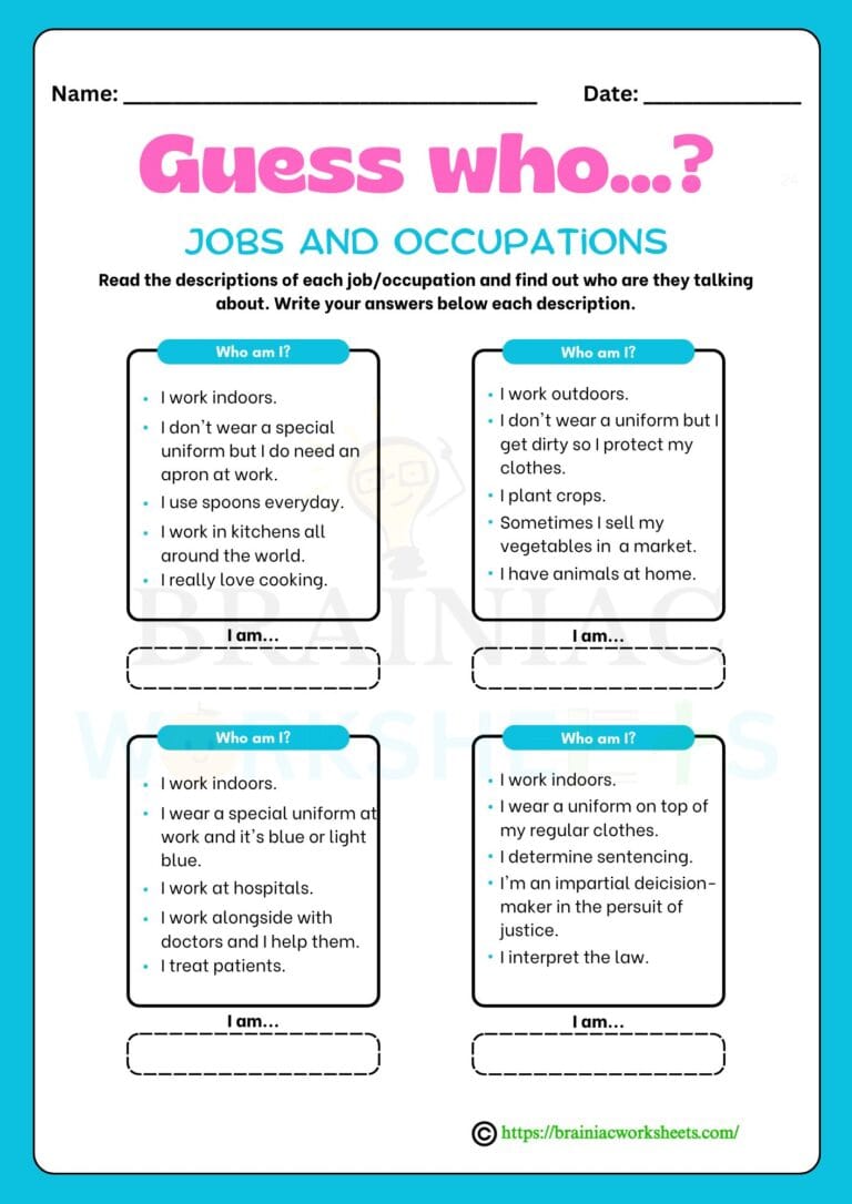 GK worksheet for class 2