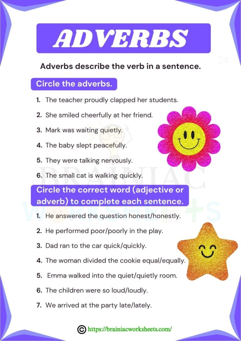 English worksheet for class 2