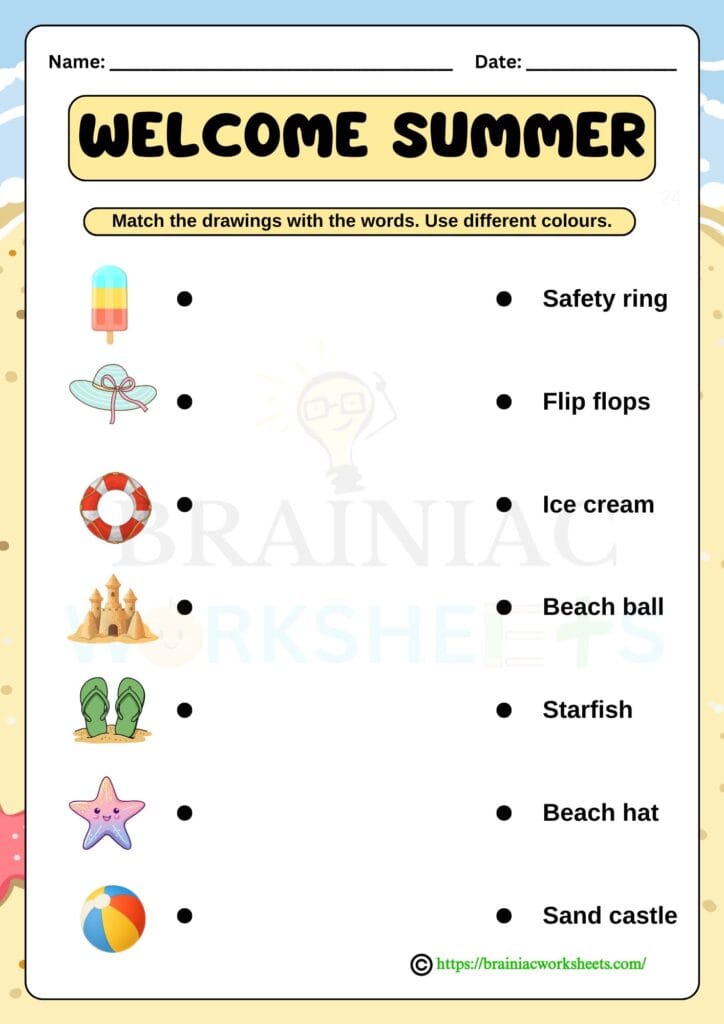 English worksheet for class 1